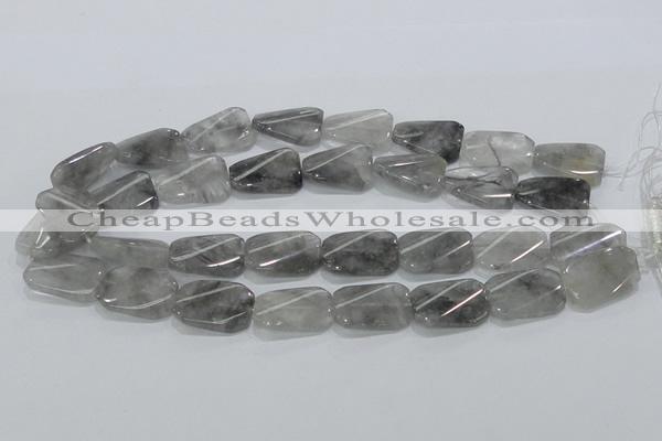 CCQ182 15.5 inches 18*25mm twisted rectangle cloudy quartz beads