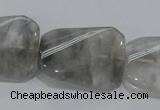 CCQ183 15.5 inches 24*30mm twisted rectangle cloudy quartz beads