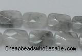 CCQ187 15.5 inches 14*18mm faceted rectangle cloudy quartz beads