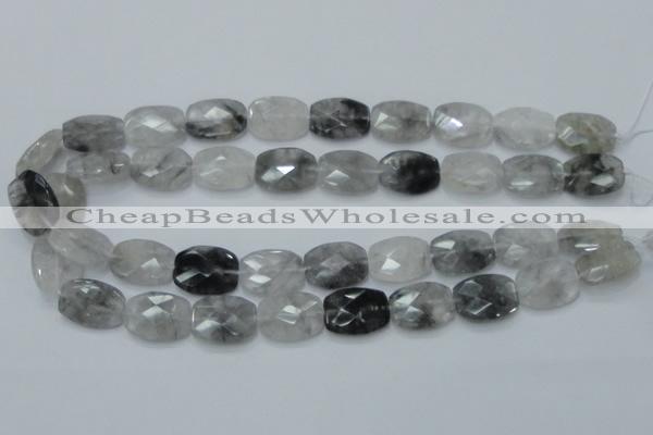 CCQ188 15.5 inches 15*20mm faceted rectangle cloudy quartz beads