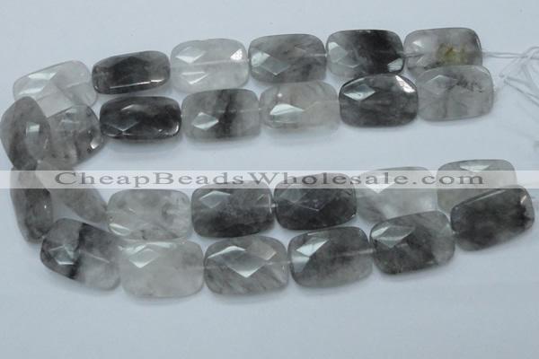 CCQ191 15.5 inches 20*30mm faceted rectangle cloudy quartz beads