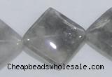 CCQ205 15.5 inches 25*25mm diamond cloudy quartz beads wholesale