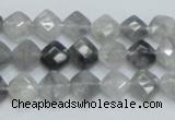 CCQ207 15.5 inches 8*8mm faceted diamond cloudy quartz beads