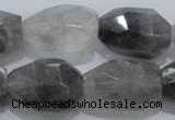 CCQ233 15.5 inches 20*30mm faceted nugget cloudy quartz beads