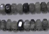 CCQ237 15.5 inches 8*12mm faceted rondelle cloudy quartz beads