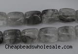 CCQ261 15.5 inches 10*12mm rectangle cloudy quartz beads