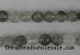 CCQ312 15.5 inches 8mm faceted round cloudy quartz beads wholesale