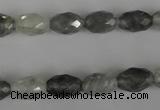 CCQ348 15.5 inches 8*12mm faceted rice cloudy quartz beads wholesale