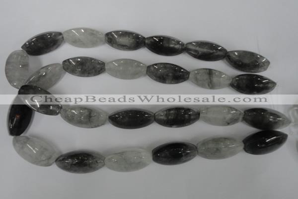 CCQ362 15.5 inches 15*30mm trihedron cloudy quartz beads wholesale