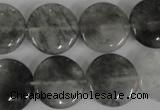 CCQ373 15.5 inches 18mm flat round cloudy quartz beads wholesale