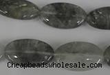 CCQ389 15.5 inches 15*25mm oval cloudy quartz beads wholesale