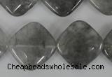 CCQ423 15.5 inches 20*20mm diamond cloudy quartz beads wholesale