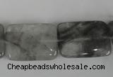 CCQ432 15.5 inches 18*25mm rectangle cloudy quartz beads wholesale