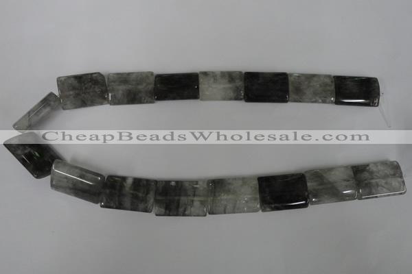 CCQ440 15.5 inches 18*25mm flat tube cloudy quartz beads wholesale