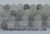 CCQ560 15.5 inches 4mm round matte cloudy quartz beads wholesale