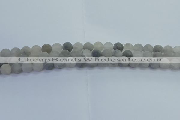 CCQ562 15.5 inches 8mm round matte cloudy quartz beads wholesale