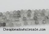 CCQ57 15.5 inches 4mm faceted round cloudy quartz beads wholesale