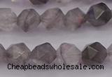 CCQ572 15.5 inches 8mm faceted nuggets cloudy quartz beads