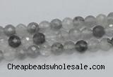 CCQ58 15.5 inches 6mm faceted round cloudy quartz beads wholesale