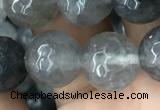 CCQ584 15.5 inches 12mm faceted round cloudy quartz beads wholesale