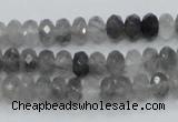 CCQ73 15.5 inches 6*8mm faceted rondelle cloudy quartz beads wholesale