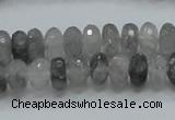 CCQ74 15.5 inches 7*10mm faceted rondelle cloudy quartz beads wholesale