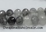 CCQ77 15.5 inches 8*10mm faceted rondelle cloudy quartz beads wholesale