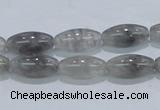 CCQ81 15.5 inches 8*16mm rice cloudy quartz beads wholesale