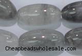 CCQ84 15.5 inches 15*30mm rice cloudy quartz beads wholesale