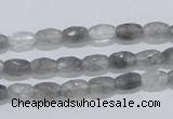 CCQ89 15.5 inches 5*8mm faceted rice cloudy quartz beads wholesale