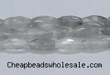 CCQ91 15.5 inches 6*12mm faceted rice cloudy quartz beads wholesale