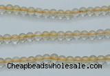 CCR01 15.5 inches 4mm round natural citrine gemstone beads wholesale