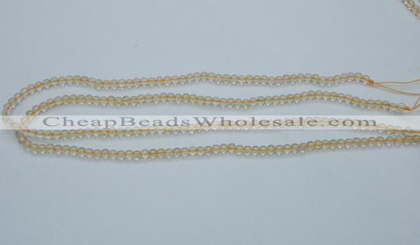 CCR01 15.5 inches 4mm round natural citrine gemstone beads wholesale