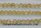 CCR03 15.5 inches 6mm faceted round natural citrine gemstone beads