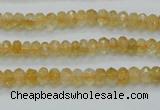 CCR07 15.5 inches 4*6mm faceted rondelle natural citrine gemstone beads