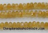 CCR08 15.5 inches 5*8mm faceted rondelle natural citrine gemstone beads