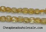 CCR12 15.5 inches 7*7mm faceted square natural citrine gemstone beads