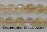 CCR157 15.5 inches 12mm faceted round natural citrine beads