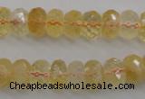 CCR163 15.5 inches 7*12mm faceted rondelle natural citrine beads