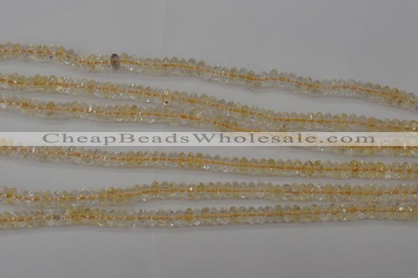 CCR171 15.5 inches 3*5mm faceted rondelle natural citrine beads