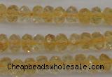 CCR173 15.5 inches 4*6mm faceted rondelle natural citrine beads