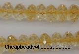 CCR174 15.5 inches 5*8mm faceted rondelle natural citrine beads