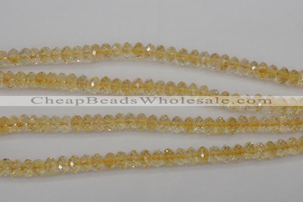 CCR174 15.5 inches 5*8mm faceted rondelle natural citrine beads