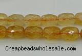 CCR178 15.5 inches 8*12mm faceted drum citrine gemstone beads