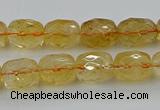 CCR179 15.5 inches 10*12mm faceted drum citrine gemstone beads