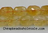 CCR180 15.5 inches 11*14mm faceted drum citrine gemstone beads