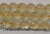 CCR203 15.5 inches 10mm faceted round natural citrine gemstone beads