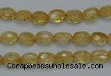 CCR21 15.5 inches 6*7mm faceted oval natural citrine gemstone beads