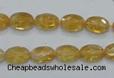 CCR22 15.5 inches 8*12mm faceted oval natural citrine gemstone beads