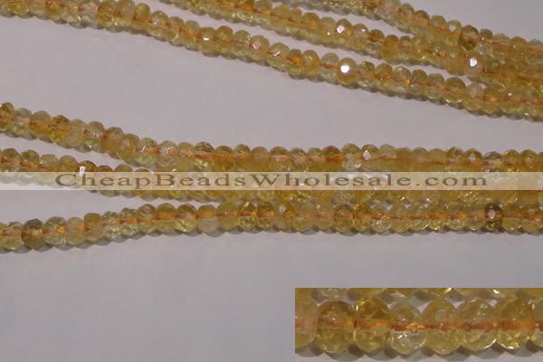 CCR225 15.5 inches 4*6mm faceted rondelle natural citrine beads